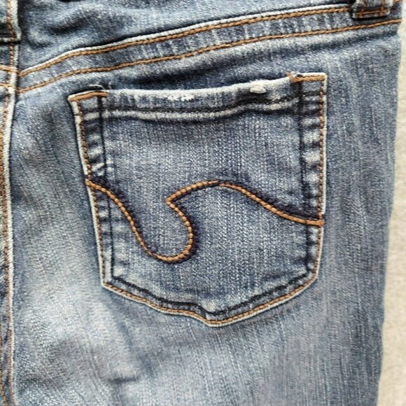 Womens Refuge Jeans Size 7R Solid Blue Straight Leg Regular Fit Denim Pants - Picture 12 of 16